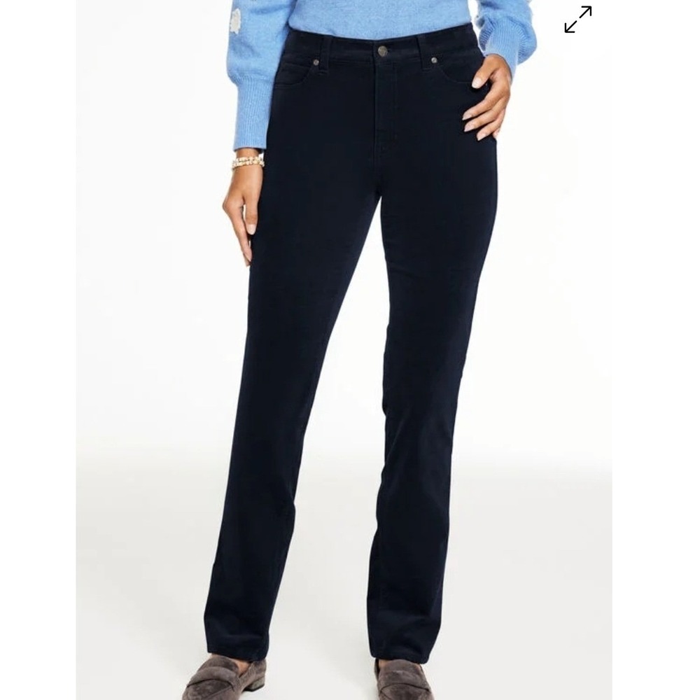 Talbots Womens 6 NWT Black Corduroy Straight Leg Pants High Waist Academia Fall